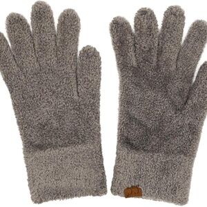 CC Light Melange Grey  Plush Chenille Gloves